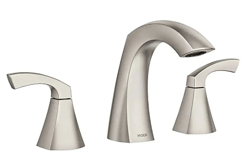 Moen 84504Srn Two-Handle Bathroom Faucet – 1.2 Gpm, Spot-Resistant Brushed Nickel Finish, 3-Hole Installation 1