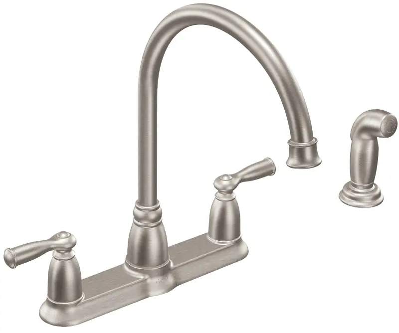 Moen Banbury Kitchen Faucet – Dual Lever Handles, Stainless Steel Finish, 1.5 Gpm Flow Rate 1
