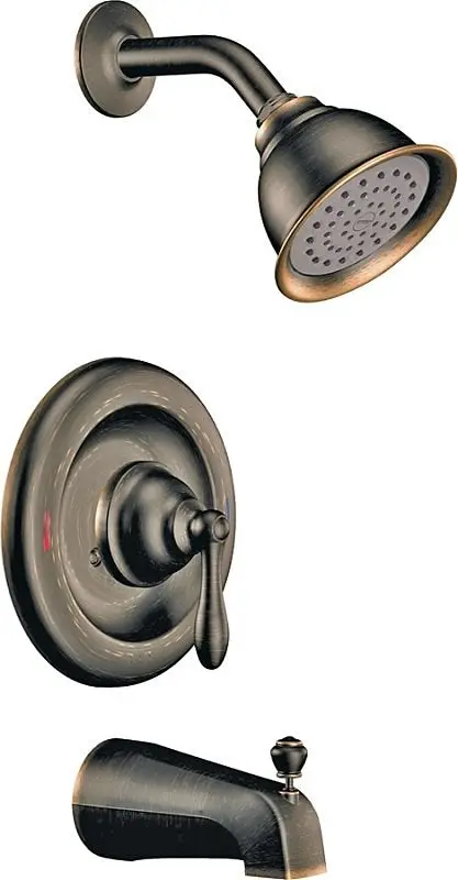 Moen Caldwell Tub And Shower Faucet – Stainless Steel Trim With Mediterranean Bronze Finish 1