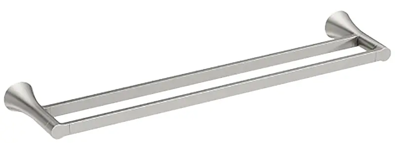 Moen Mikah Y0722Bn Double Towel Bar – 24" Brushed Nickel Zinc Rod, Wall-Mounted Bathroom Accessory 1