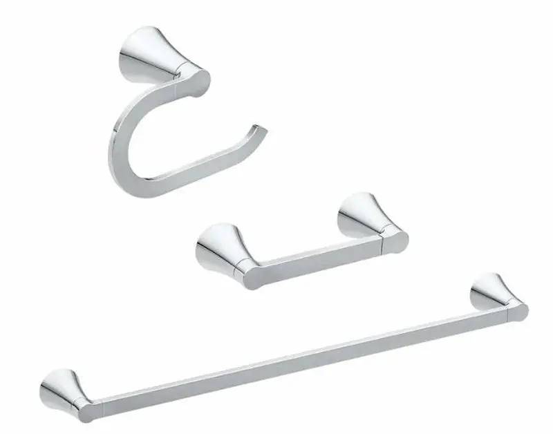 Moen Mikah Y0733Ch Bathroom Hardware Set – Matte Black Zinc Alloy, 3-Piece Ensemble For Modern Bath Spaces 1