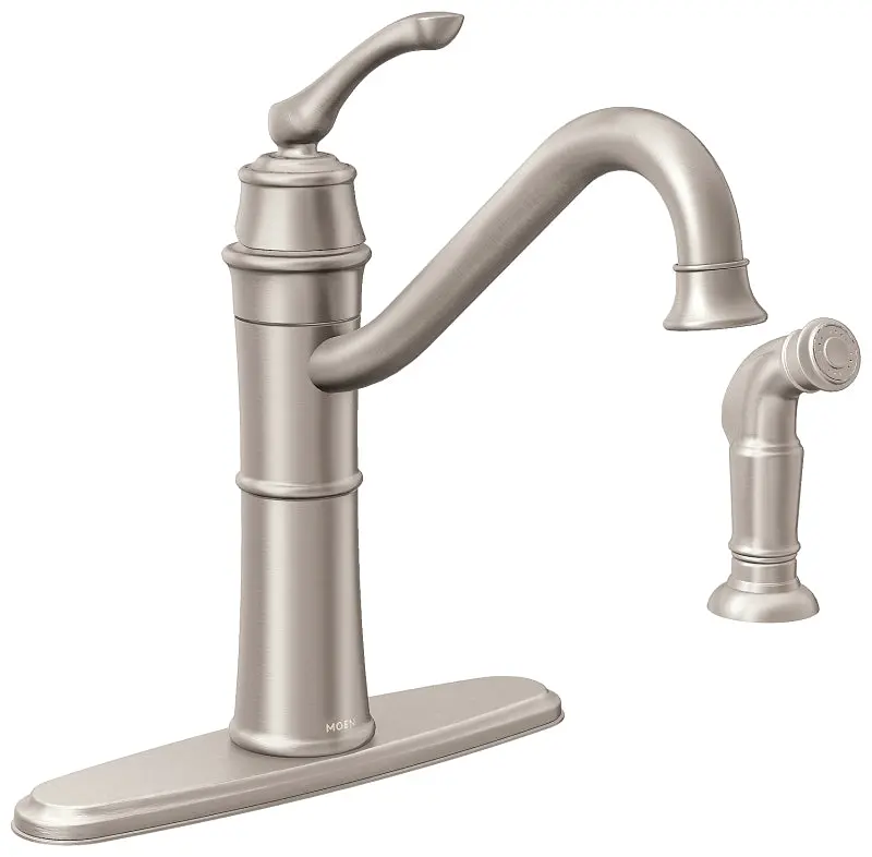 Moen Wetherly 87999Srs Stainless Steel Kitchen Faucet – Single-Handle, Deck-Mount, 1.5 Gpm Flow 1