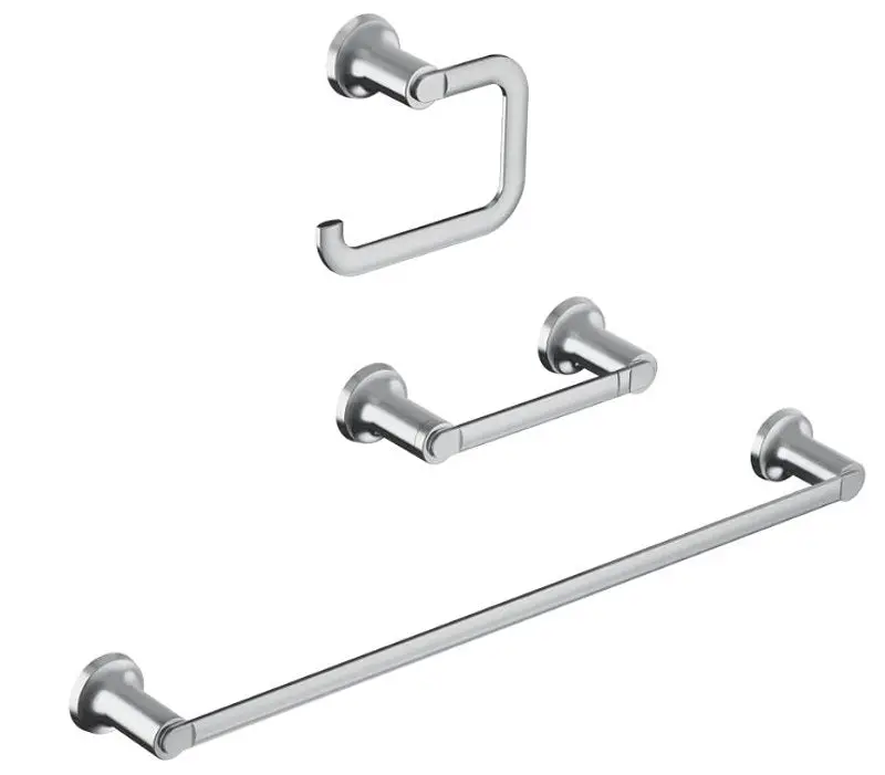 Moen Zyla 3-Piece Bathroom Fixture Set – Chrome-Finished Zinc Alloy Hardware 1