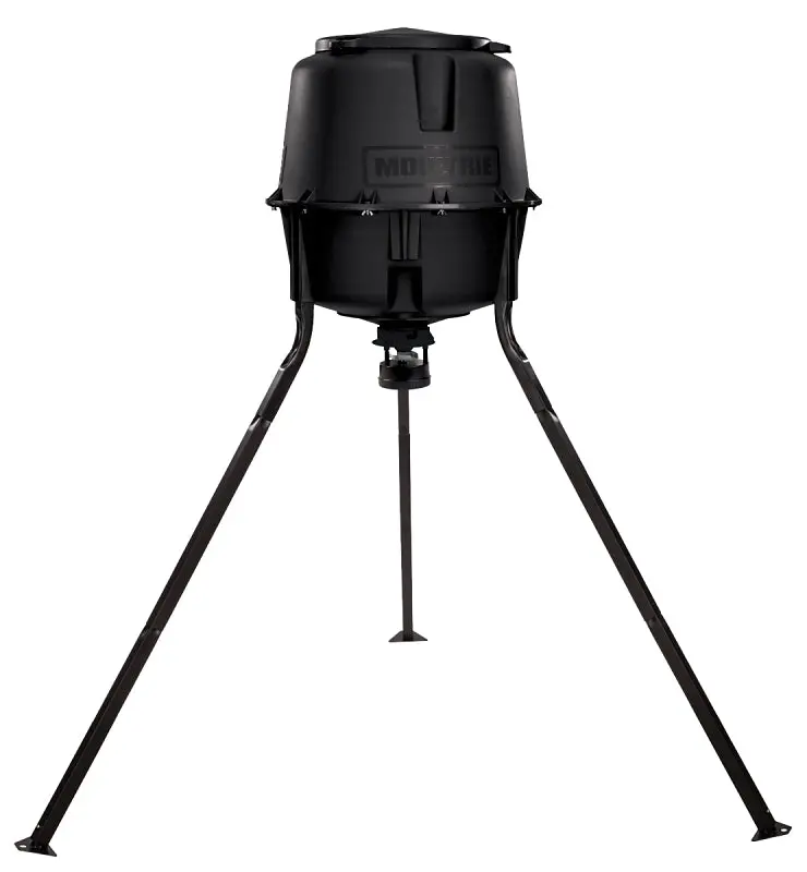 Moultrie Mfg-13220 30-Gallon Deer Feeder – Durable Black Plastic Hopper, Programmable Timer 1