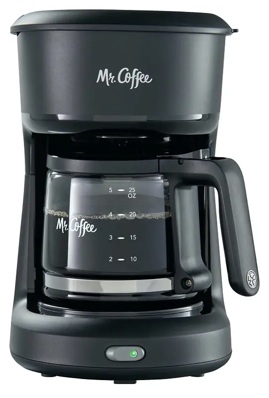 Mr. Coffee 5-Cup Programmable Drip Coffee Maker – 25 Oz Capacity, 650W Black Plastic Brew Station With On/Off Switch 1