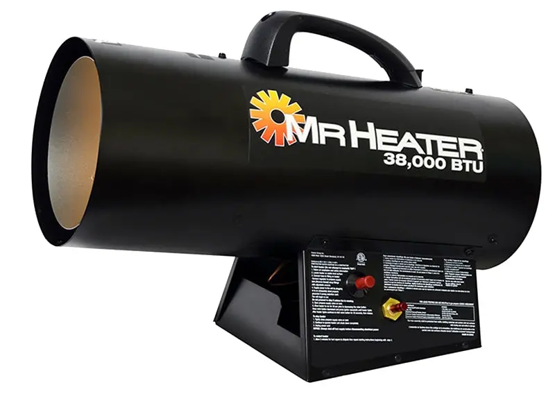 Mr. Heater F271350 Propane Forced-Air Heater – 38,000 Btu, 950 Sq Ft Coverage, 20 Lb Tank Ready 1