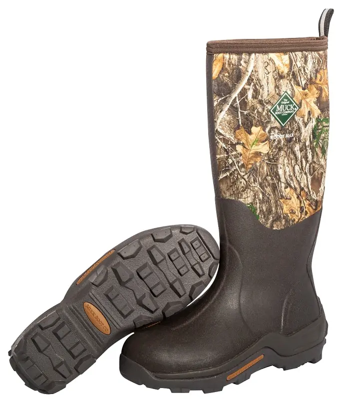 Muck Boot Woody Max Hunting Boots – Realtree Edge Camo, Waterproof, 12" Height, Brown/Black 1