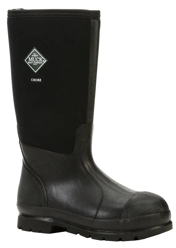 Muck Chore Black Rubber Work Boots, 6-Inch Height, Size 6 1