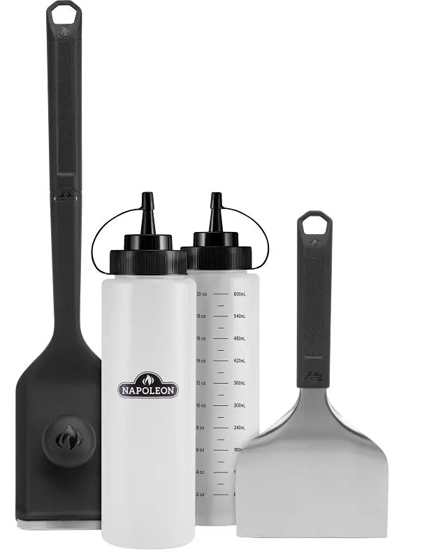 Napoleon Gatl013 4-Piece Griddle Cleaning Kit — Stainless Steel Scraper, Brush, And Accessories 1