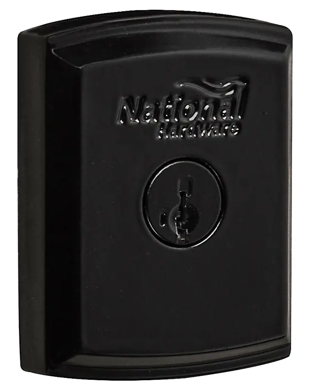 National Hardware Black Gate Lock – Heavy-Duty N109-080 Model 1