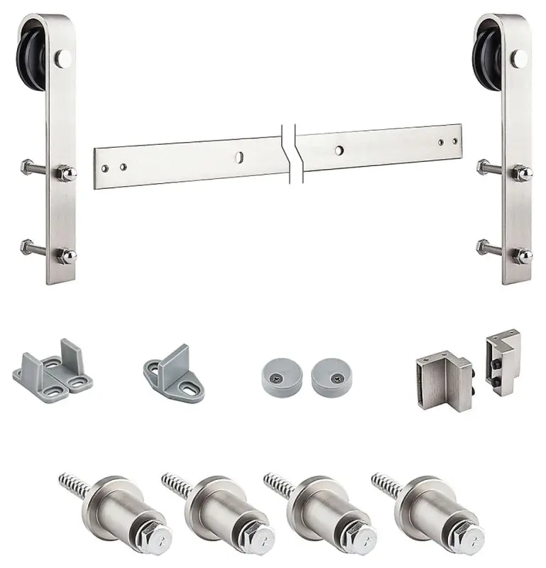 National Hardware N700-002 Decorative Sliding Door Track Kit – Satin Nickel Steel Hardware 1