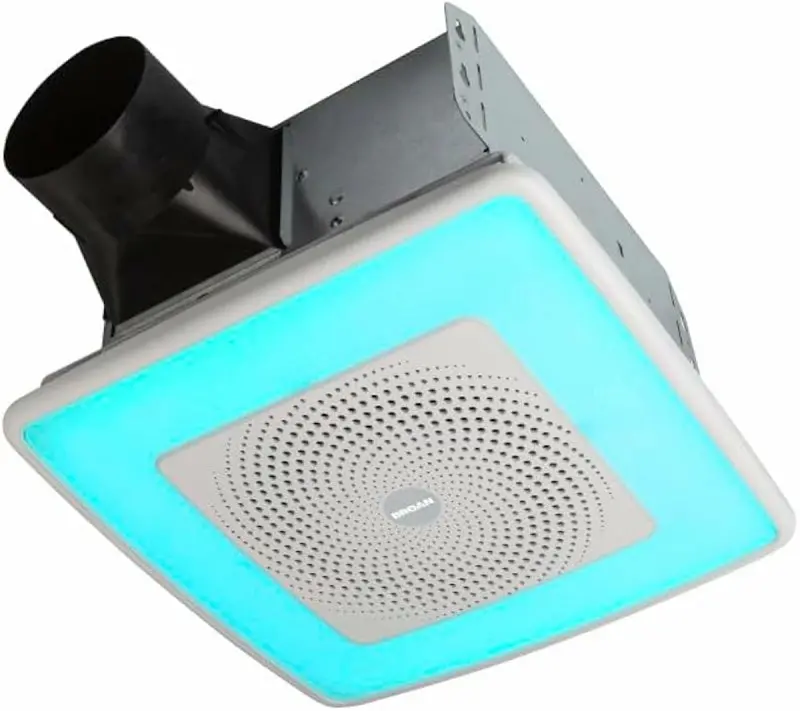 Nutone Spk110Rgbl Chromacomfort Ceiling Fan With Speaker – 110 Cfm Exhaust, Rgb Led Lighting, Bluetooth Audio, 0.4A @ 120V 1