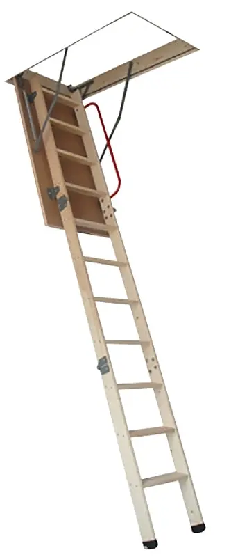 Nuvo Iron Alw255X54 Wooden Attic Ladder – Fits 10 Ft Ceilings, 25-1/2" X 54" Opening, 330 Lb Load Rating 1