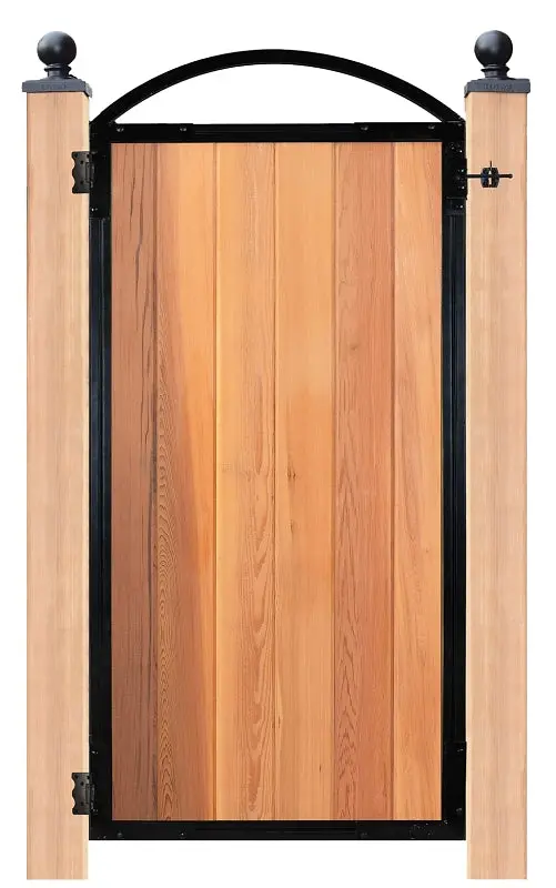 Nuvo Iron Pro6 Wood Gate Frame Kit – Fits 36-1/4" Wide Openings, Light Brown Finish 1