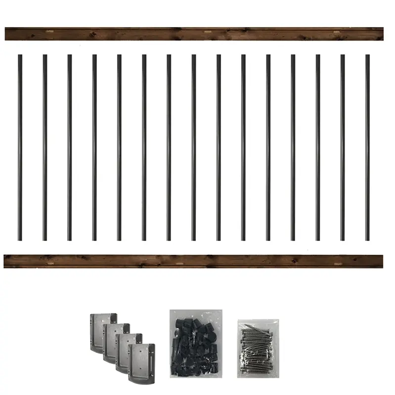 Nuvo Iron Rkb6 Wooden Deck Railing Kit – Complete Assembly System 1