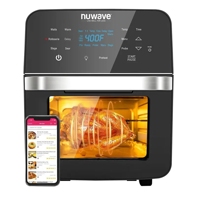 Nuwave Air Fryer Oven With Led Touch Controls – 15.5-Quart Capacity, 900–1800W Adjustable Power, Black 1
