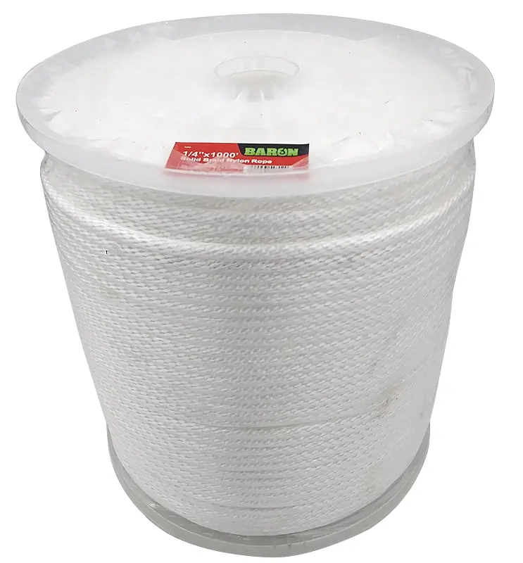 Nylon-Poly Rope – 1/4 In Diameter, 1000 Ft Length, 133 Lb Working Load, White Heavy-Duty Cordage 1