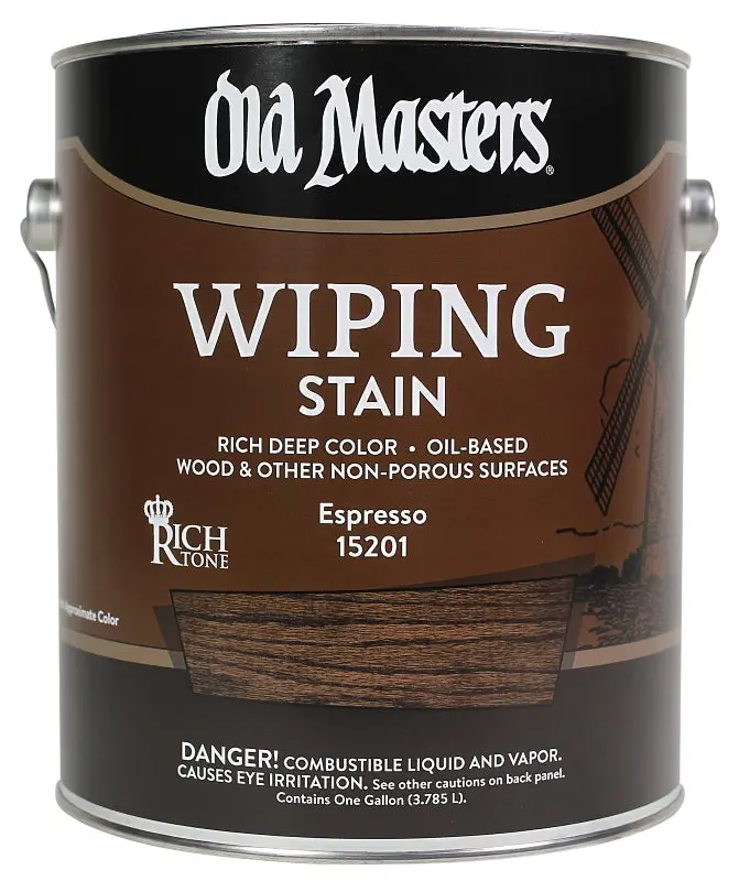 Old Masters 15201 Espresso Wiping Stain – Clear Tinted Oil-Based Wood Finish, 1-Gallon Can 1