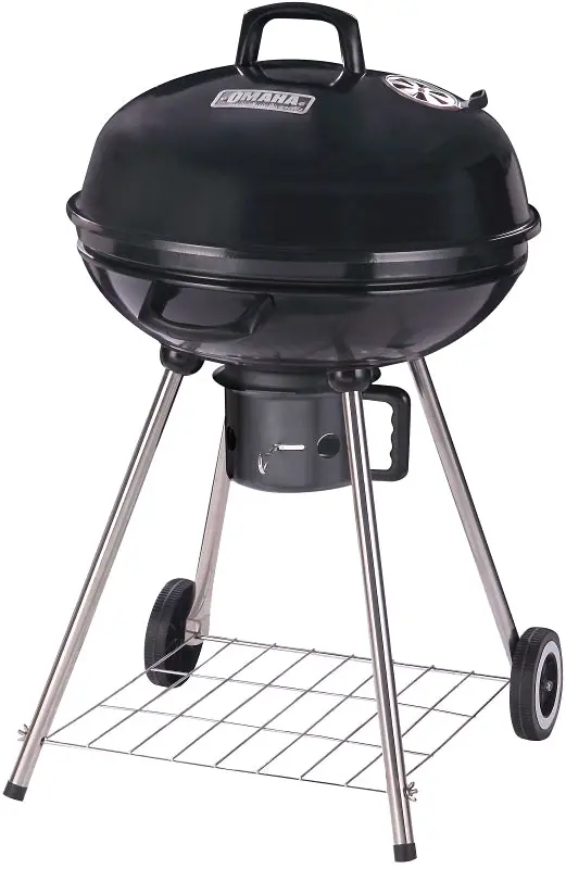 Omaha Dfkp22443L Charcoal Kettle Grill – Dual Grates, 397 Sq In Cooking Area, Steel Body, Black Finish 1