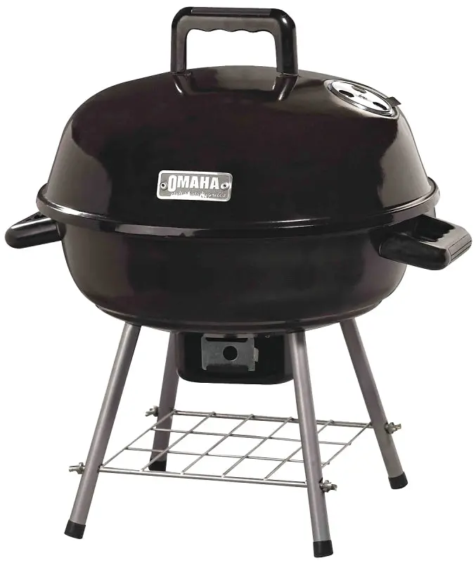 Omaha Gy22014I Classic Charcoal Kettle Grill – 1-Grate Steel Design With Adjustable Ventilation And Lid Thermometer 1