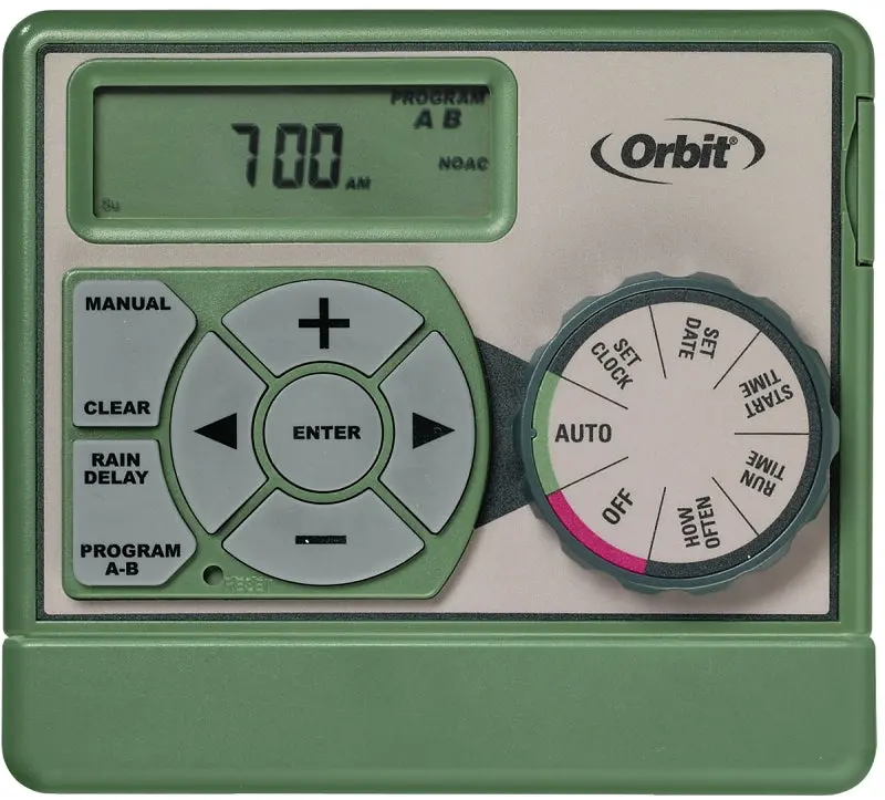 Orbit 57596 Indoor 6-Zone Sprinkler Timer – Lcd Display, Dual Programs, 1–99 Minute Cycle Settings, 120V 1