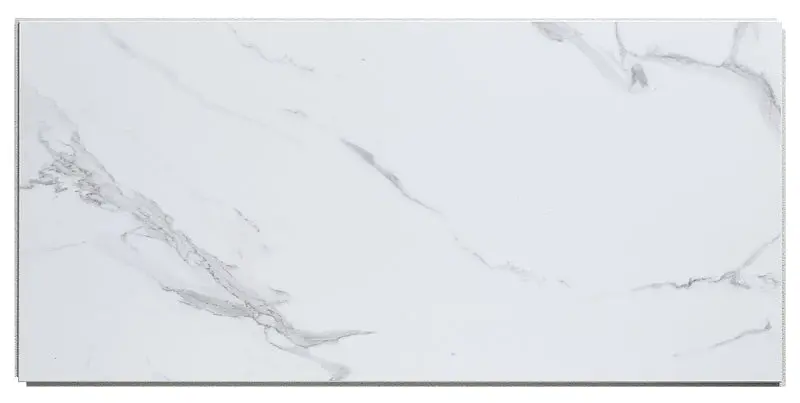 Palisade 53510 Carrara Marble Vinyl Wall Tile – 23.2" × 11.1", Interlocking Design, Adhesive-Apply Format 1