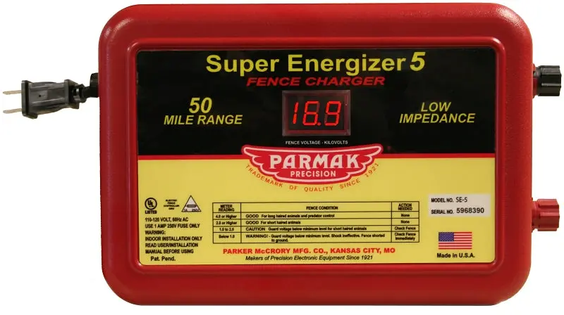Parmak Se-5/4 Ac-Powered Electric Fence Charger – 1.5–6.3 Joules, 110–120 V Input 1