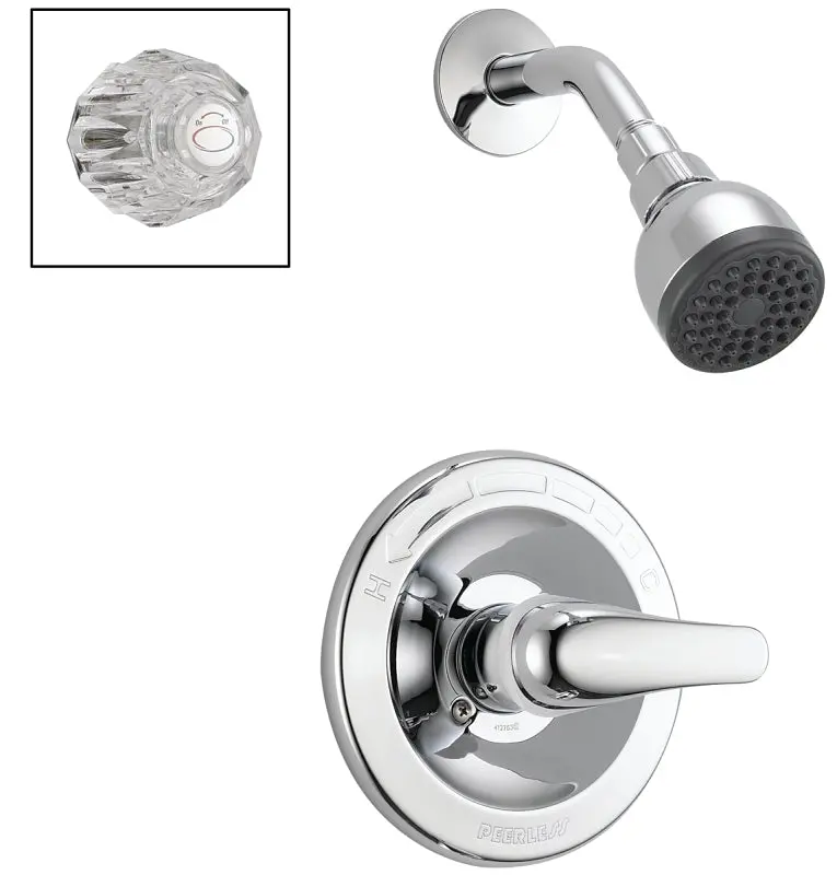 Peerless P188710 Single-Handle Shower Faucet – 1.75 Gpm, Chrome-Plated Brass Body, Lever Control 1