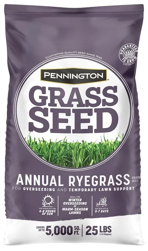 Pennington Annual Ryegrass Seed – 25-Pound Bag, Fast-Germinating Turf Grass Blend 1
