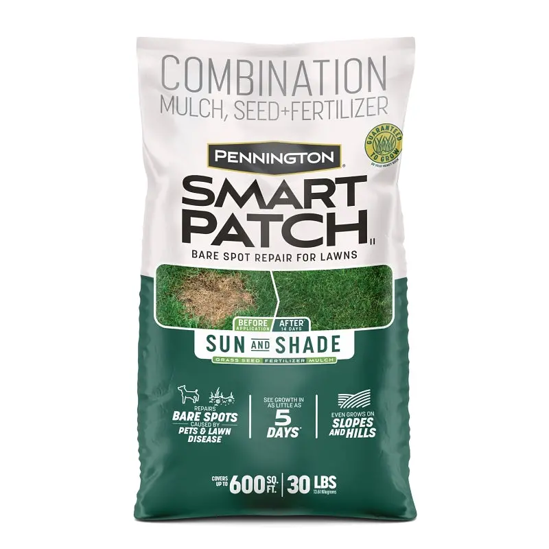 Pennington Smart Patch Sun/Shade Grass Seed Mix – 30 Lb Bag For Versatile Lawn Repair 1