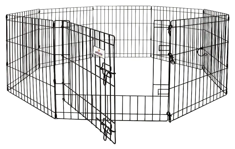 Petmate 55014 Foldable Exercise Pen With Access Door – 192" Total Length, 42" Height, Black 1