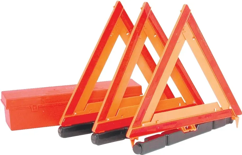 Pm 449 Fluorescent Orange Warning Triangle Safety Kit With Reflectors 1