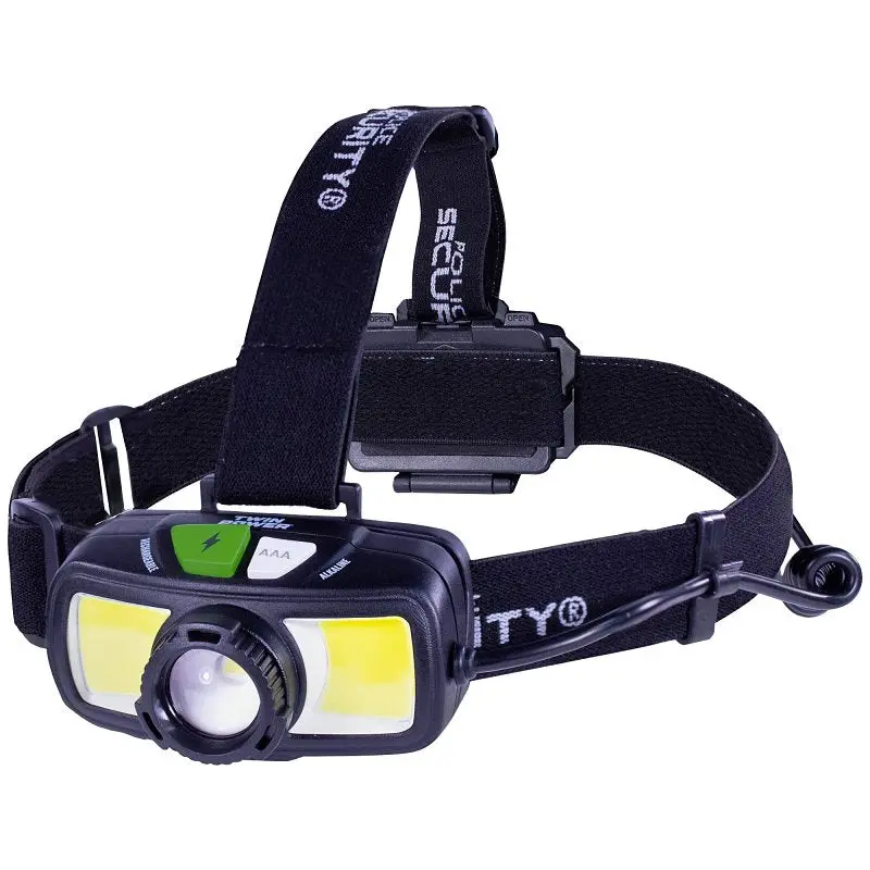 Police Security 97856 Led Headlamp – 1500 Lumens, 85-Meter Beam, Rechargeable Alkaline Battery, Black 1