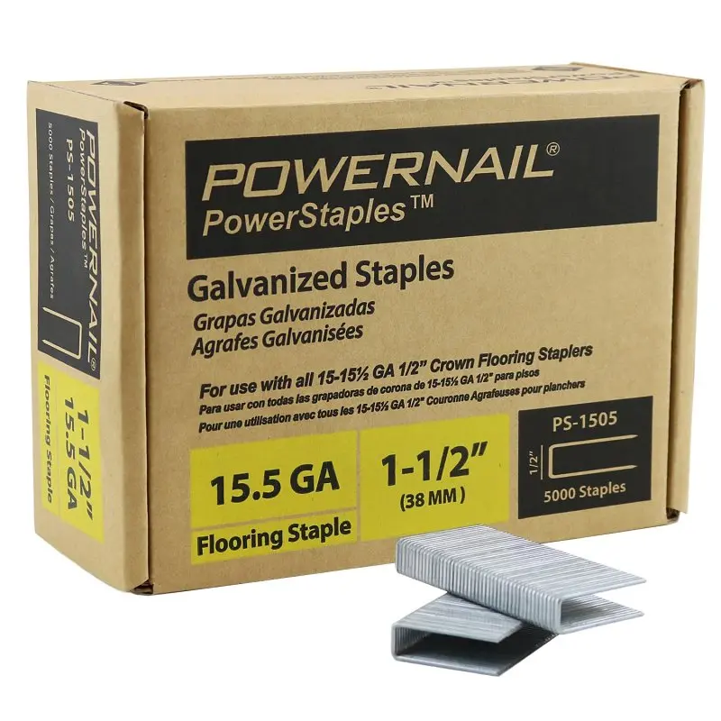 Powernail Ps1505 Hardwood Flooring Staple – 15.5 Gauge, 1-1/2 In Leg, Zinc-Galvanized Carbon Steel 1
