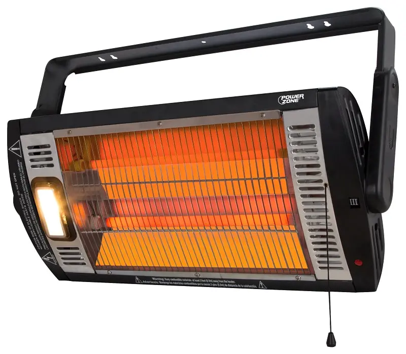 Powerzone Qgw15-602 Dual Quartz Ceiling Heater – 1500W, 120V, 12.5A, Black Housing With Overheat Protection 1