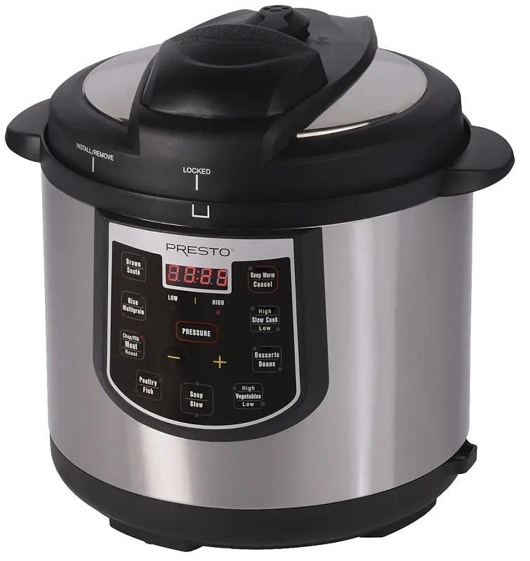 Presto 02141 Digital Electric Pressure Cooker – 6-Quart Capacity, 1005W, 13-Program Smart Cooking 1