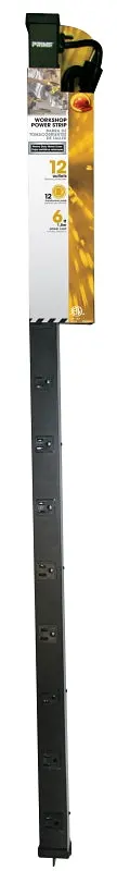 Prime Pb800012 12-Outlet Power Strip – 6 Ft Cord, Straight Plug, 15A/125V, Black Housing 1