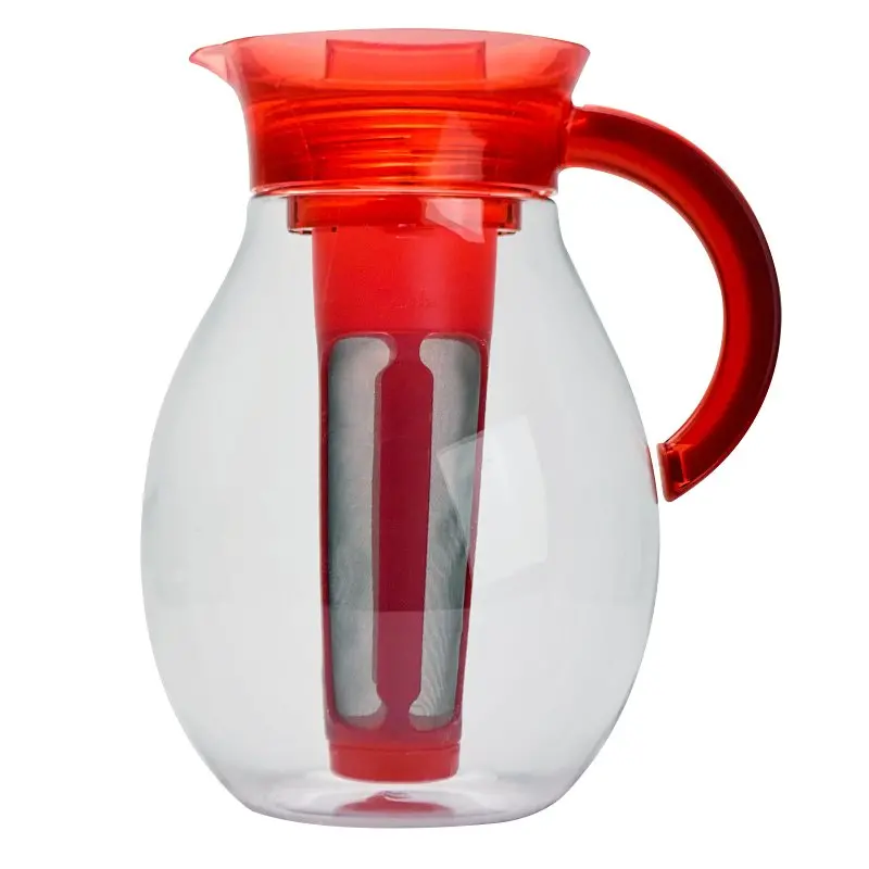 Primula Ptbre-3710 Stainless Steel & Tritan Big Iced Tea Pitcher – 1-Gallon Capacity, Red Accent 1