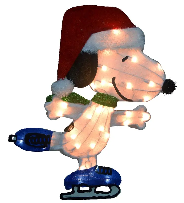 Productworks 86214_L2D Led Snoopy Yard Art – 24" Flat Light-Up Skating Figure 1