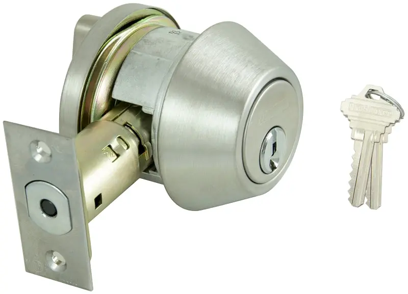 Prosource D761V-Ps Grade 2 Deadbolt Lock – Stainless Steel Construction, Adjustable 2-3/8"–2-3/4" Backset, Sc1 Keyway 1