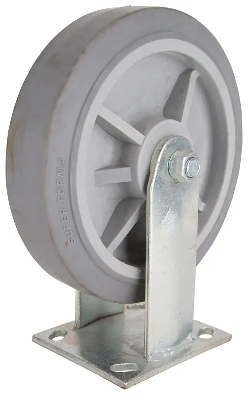 Prosource Jc-T07 Heavy-Duty Rigid Caster – 8" Thermoplastic Rubber Wheel, 750-Lb Load Capacity, Gray 1