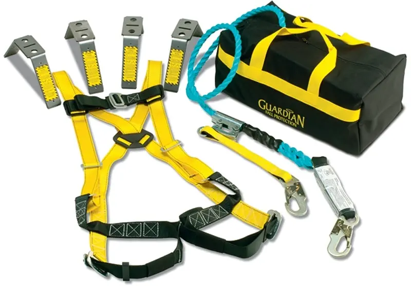 Qualcraft 00725 Fall Protection Safety Kit – Includes 25 Ft Shock-Absorbing Lifeline Assembly 1