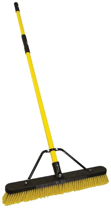 Quickie Jobsite 857Fgsu Multi-Surface Push Broom With Built-In Scraper – Reinforced Fiberglass Handle 1