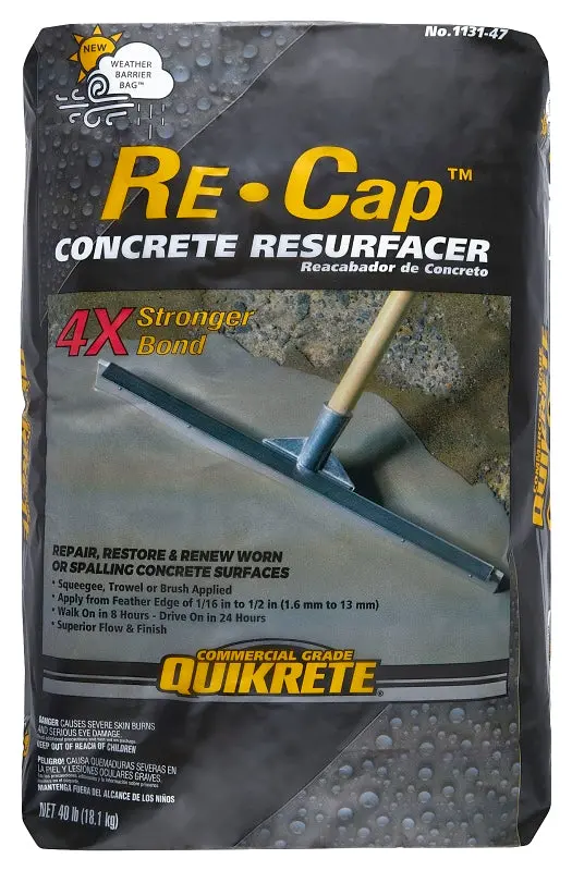 Quikrete Re-Cap Concrete Resurfacer – 40-Pound Gray-To-Brown Granular Mix For Driveways And Walkways 1