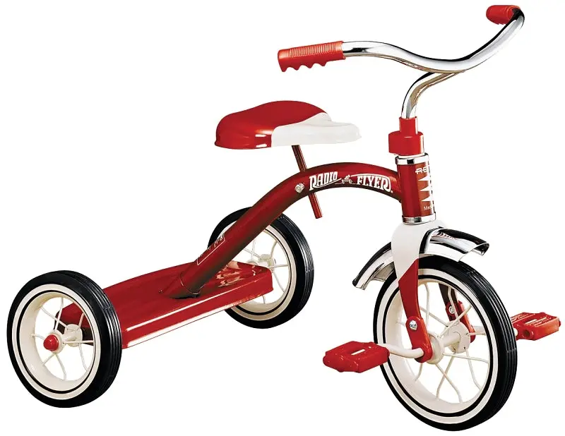 Radio Flyer 34B Classic Steel Tricycle For Ages 2–4 – Red Frame With 10-Inch Front Wheel 1