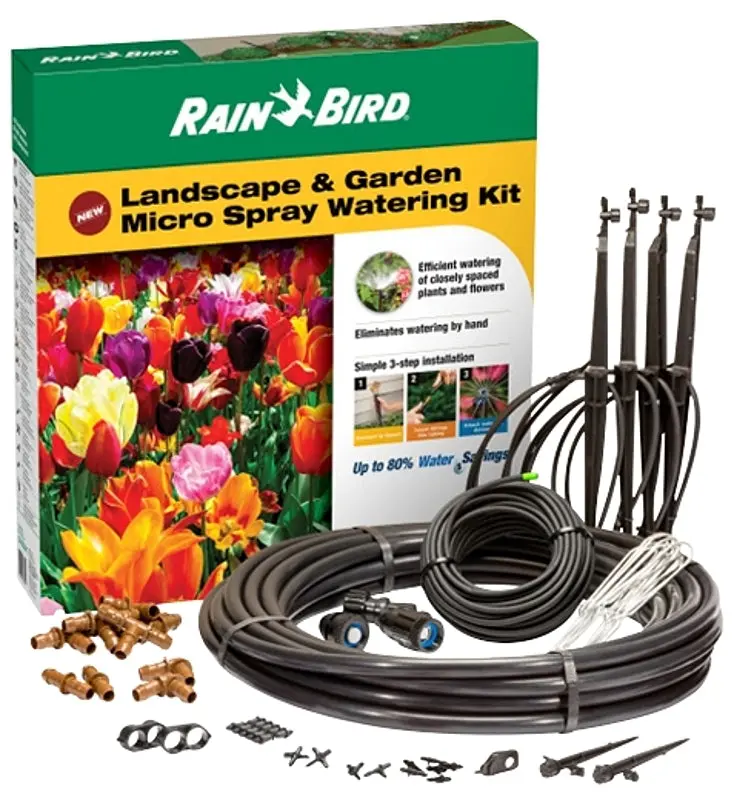 Rain Bird Lnddripkit 108-Piece Drip Irrigation Starter Kit – Green Components, Easy Assembly 1