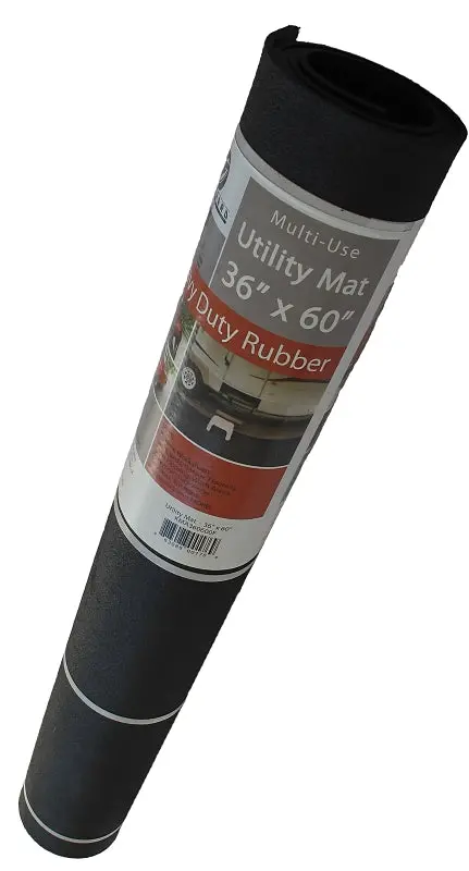 Red Barn 3001135 Heavy-Duty Rolled Utility Mat – 36"×60", Black Rubber, Non-Slip Surface 1