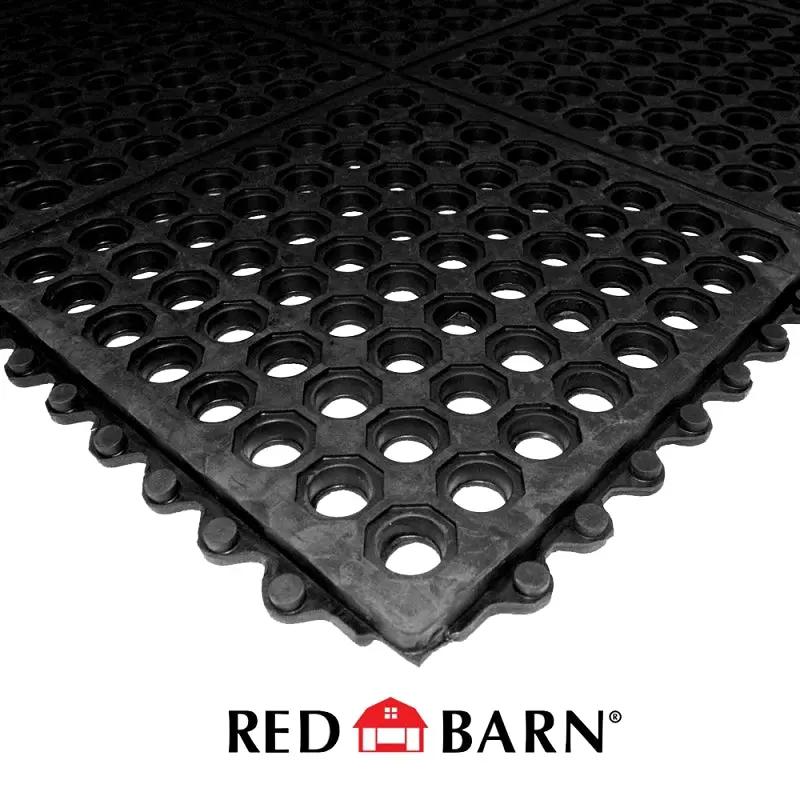 Red Barn 5608001 Interlocking Rubber Floor Mat – Durable Black Surface 1