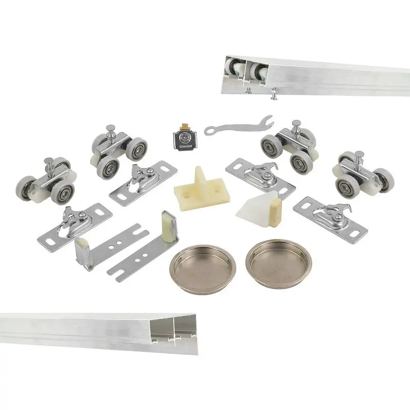Renin Bp831Bb-07200-Al Bypass Door Track Kit – 72-Inch Aluminum Hardware Set For 3/4" To 1-3/4" Thick Doors 1