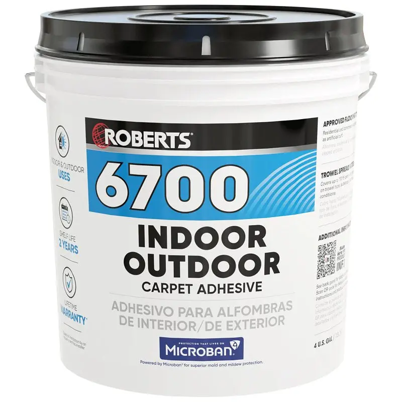 Roberts 6700-4 Carpet Adhesive – Cream-Colored, 4-Gallon Pail For Residential & Commercial Use 1